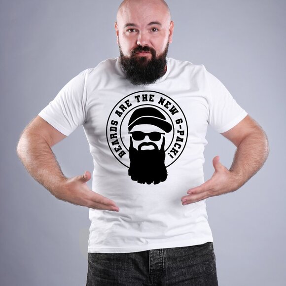 Men's Beards Are The New Six Pack Tee Shirt - Picture 1 of 3